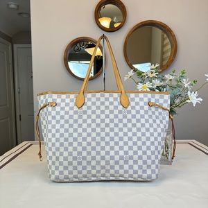 Louis Vuitton Damier Azur NeverFull GM Totes Shoulder Bag